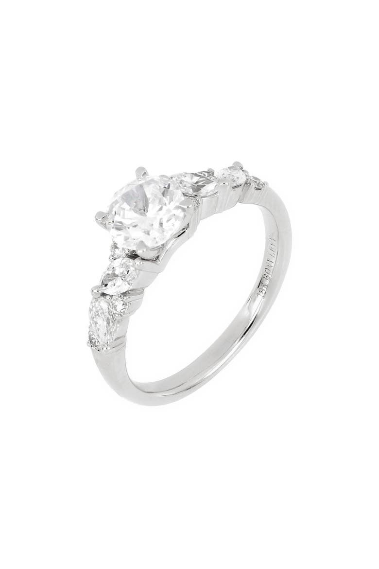 Mixed Diamond Engagement Ring Setting (Nordstrom Exclusive), Main, color, WHITE GOLD