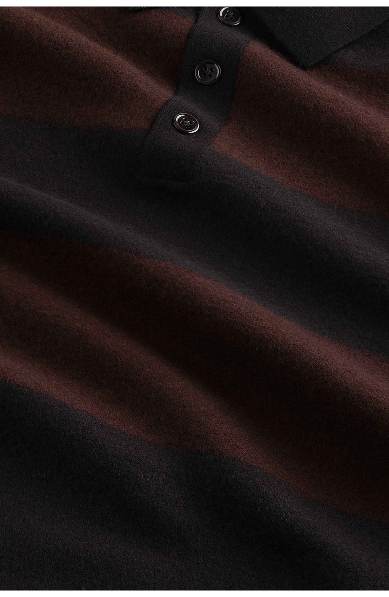 NN07 Long Sleeve Wool Rugby Polo Sweater, Alternate, color, Black