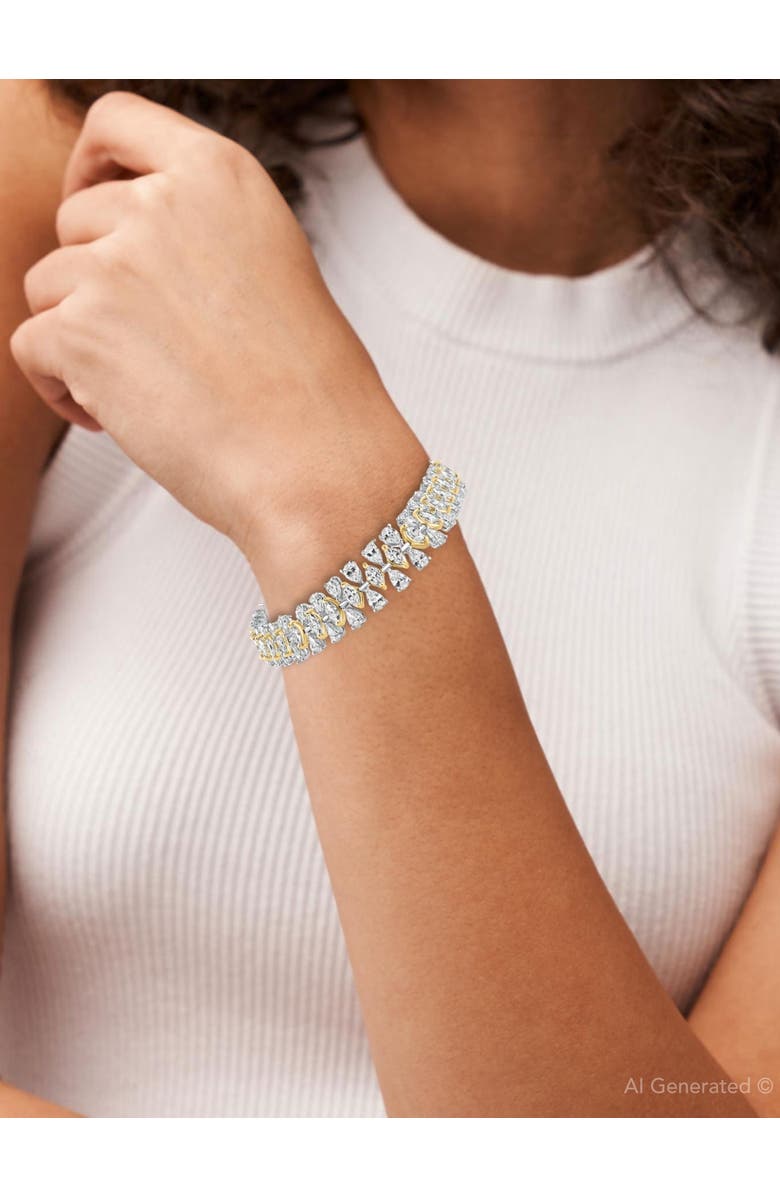 Bliss Diamond 15Ct Pear & Marquise Shape Diamond Tennis Bracelet 18k Gold 7" 22grams Lab Grown, Alternate, color, 