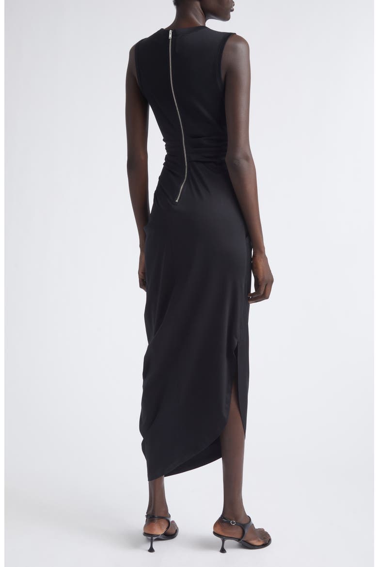 Zafira Mercerized Cotton Jersey Midi Dress, Alternate, color, BLACK