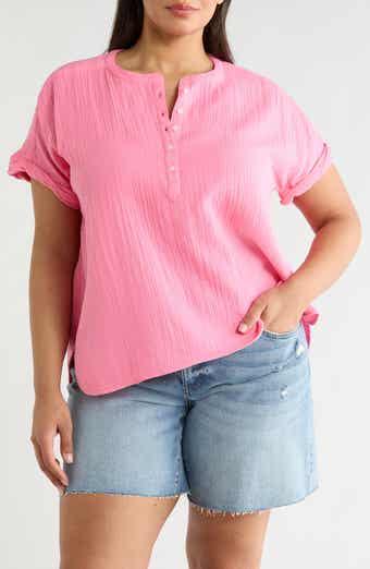 Cotton Gauze Popover Top