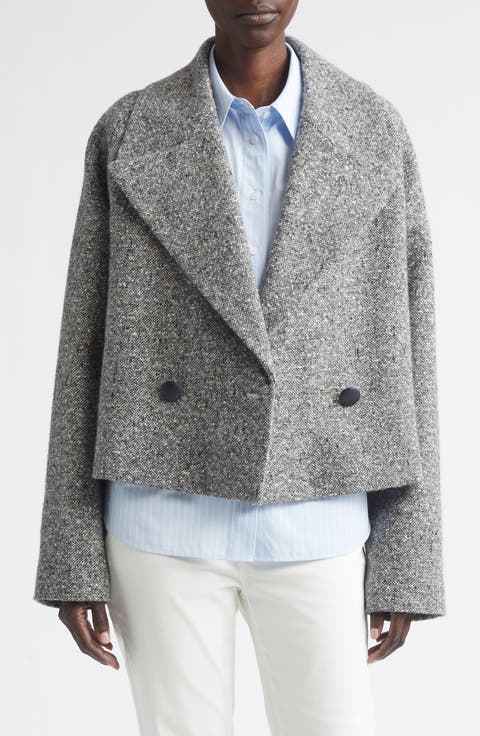 Wide Lapel Alpaca & Wool Blend Jacket