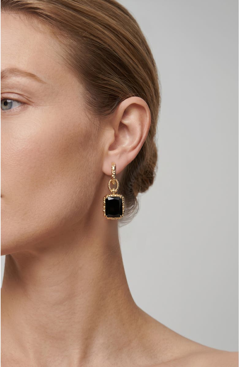 RETRO CHIC Lava Earrings, Alternate, color, Gold & Black