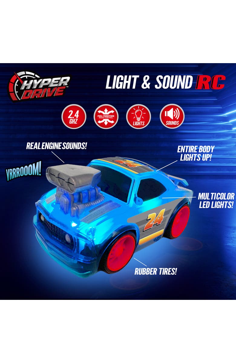 Hyper Drive Light & Sound RC Car, Alternate, color, Multicolored
