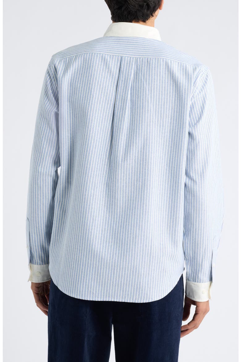 Babar Striped Cotton Blend Oxford Shirt, Alternate, color, LIGHT BLUE
