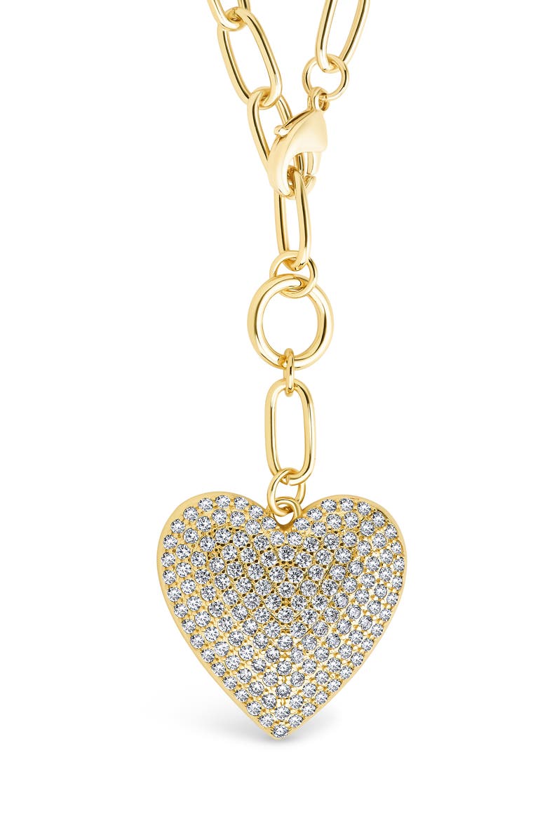 Disco Heart Pendant Necklace, Main, color, GOLD