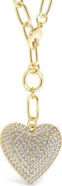 Sterling Forever Disco Heart Pendant Necklace