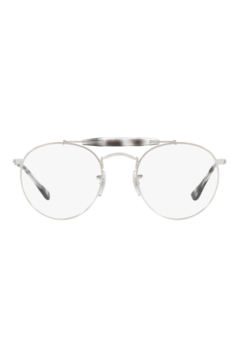 50mm Round Optical Glasses, Main, color, SILVER