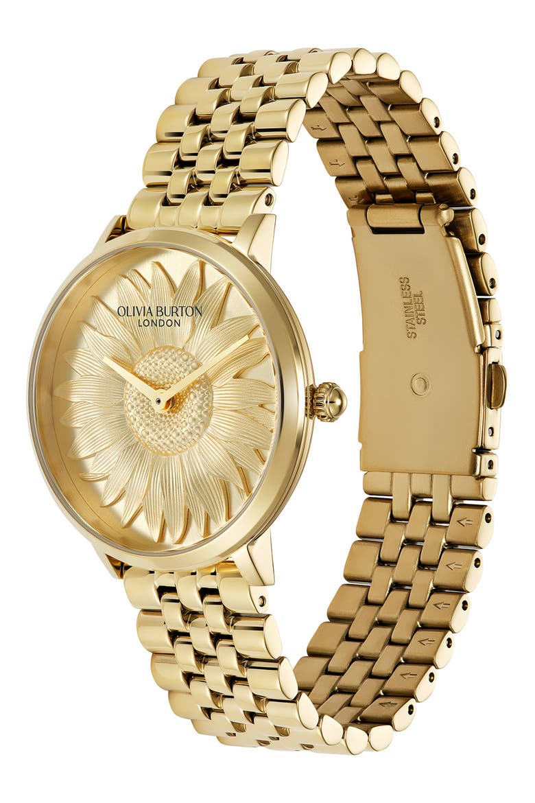 Sunflower Bracelet Watch, 35mm, Alternate, color, GOLD