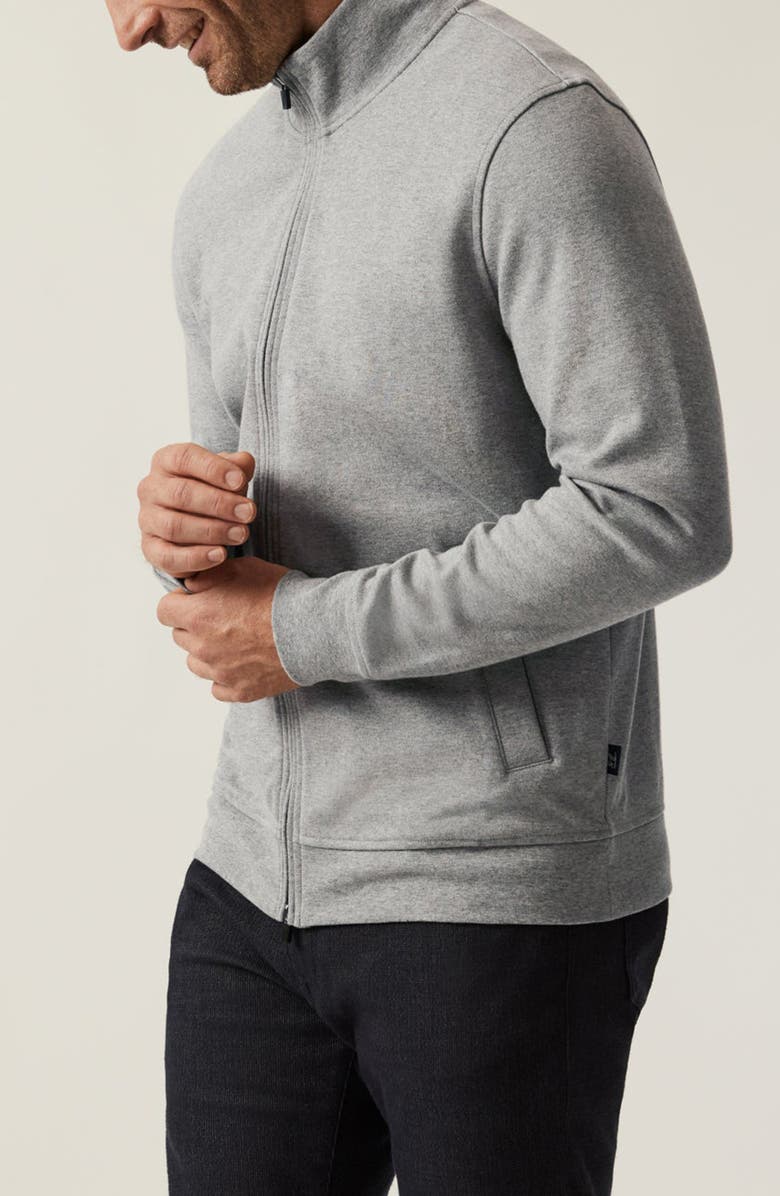 34 Heritage Mock Neck PIma Cotton Zip Jacket, Alternate, color, Grey Melange