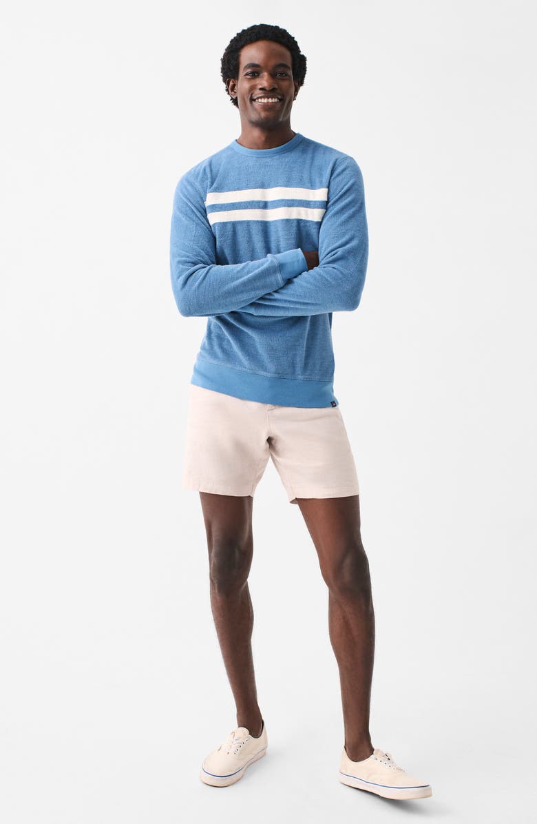 Faherty Cabana Surf Stripe Terry Cloth Crewneck Sweatshirt, Alternate, color, 