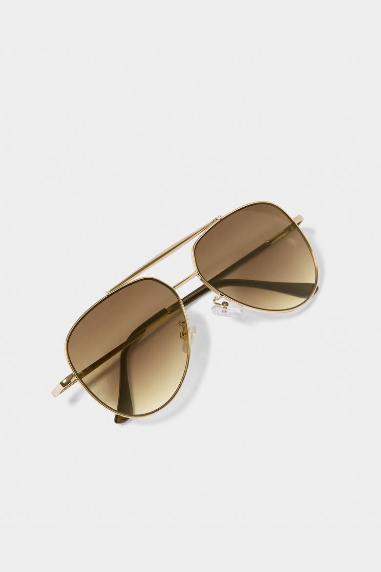 Bali Sunglasses in Gold Metal, Alternate, color, Gold