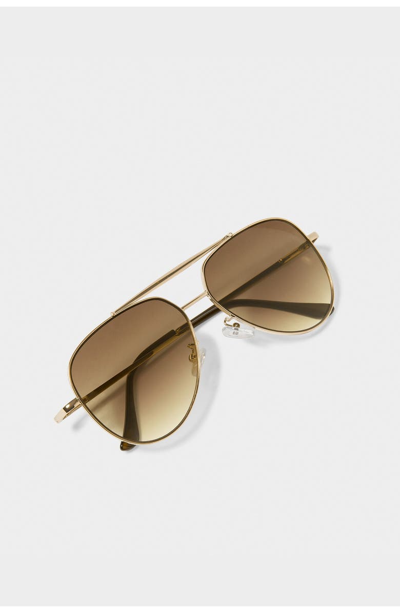 Katie Loxton Bali Sunglasses in Gold Metal, Alternate, color, Gold
