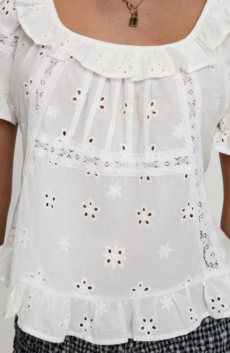Princess Polly Teigen Eyelet Lace Top, Alternate, color, 
