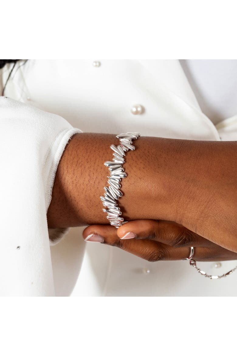 Shard Bangle with Hinge, Alternate, color, Sterling Silver