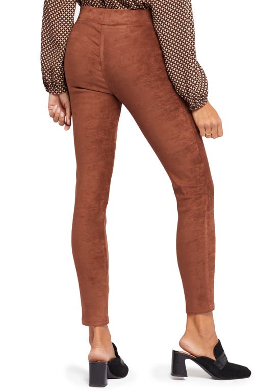 Nydj Faux Suede Leggings In Brown