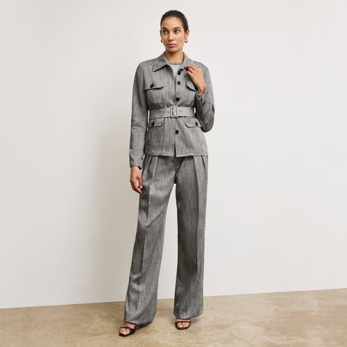 M.m.lafleur Bronny Cummerbund Trouser In Black/white