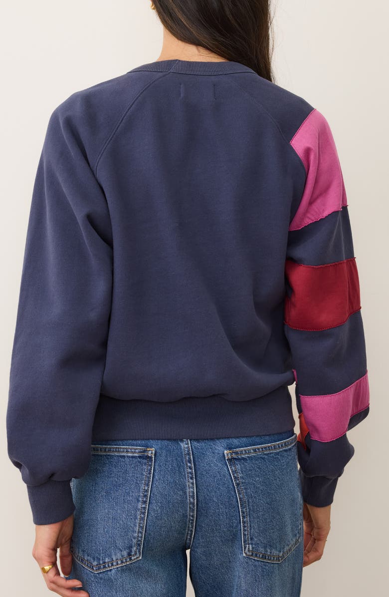 Marine Layer Cloud 9 Sunburst Mixed Media Sweatshirt, Alternate, color, Navy Sunburst