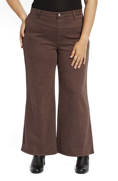 Iris Flat Front Wide Leg Jeans