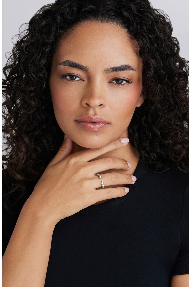 Signature Caviar Versa Pavé Diamond Ring, Alternate, color, SILVER