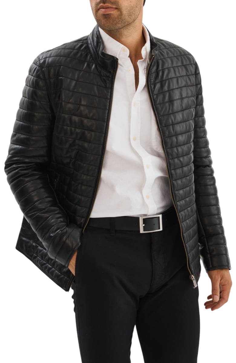 REGENCY Leather Channel Quilt Jacket, Alternate, color, Black