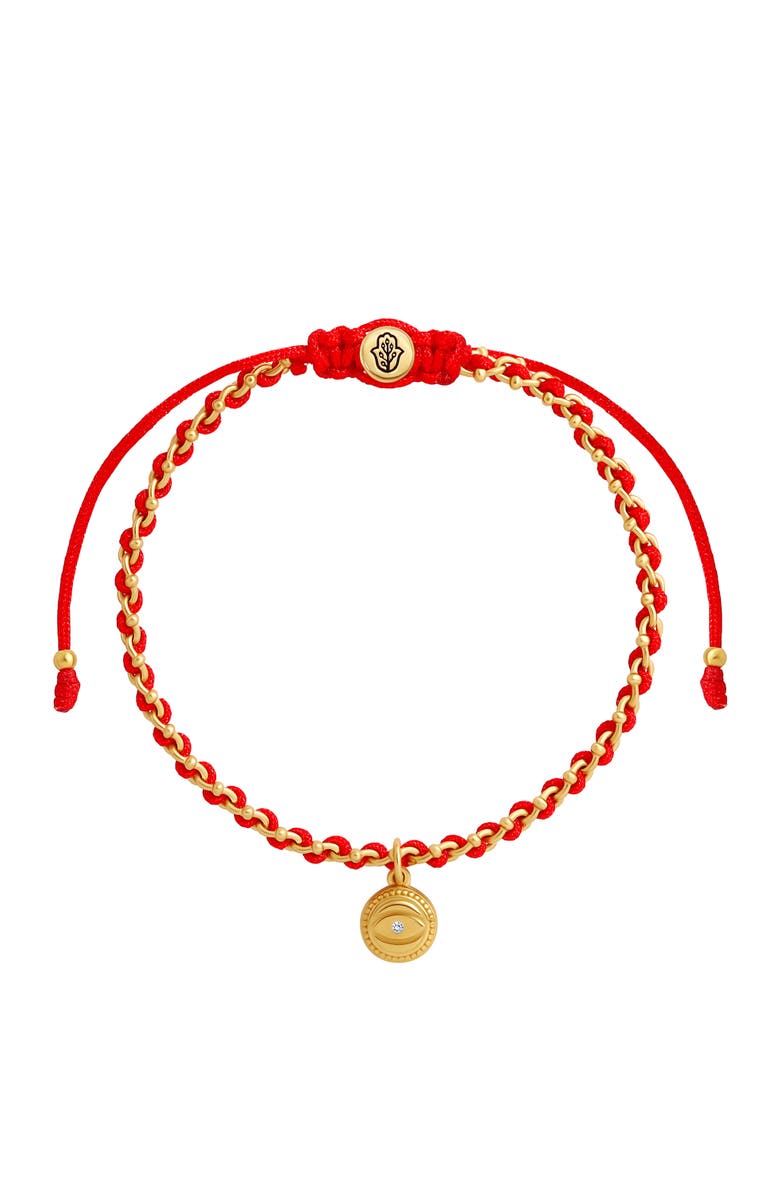 Karma and Luck Divine Shield Red String Evil Eye Bracelet, Main, color, Red/Gold