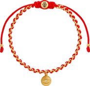 Karma and Luck Evil Eye Gold Plated Red String Adjustable Bracelet Divine Shield
