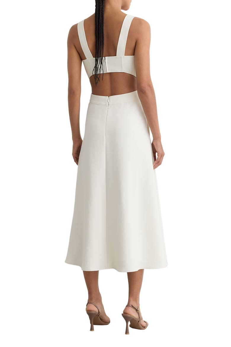 Dina Cutout Back Fit & Flare Midi Dress, Alternate, color, IVORY