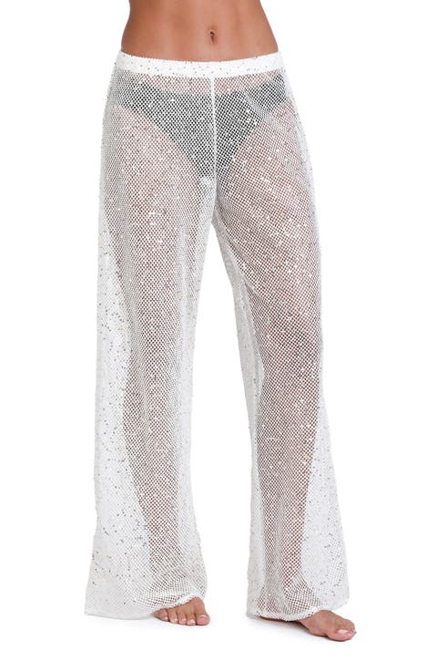 Shine Open Stitch Cover-Up Pants