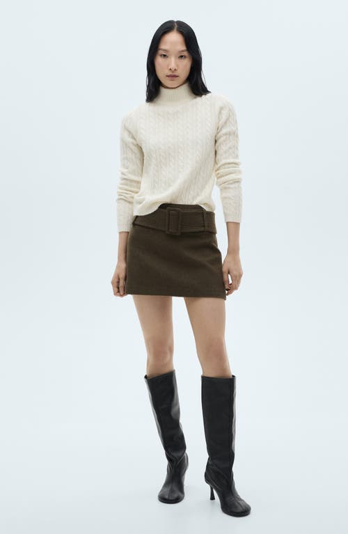 Mango Seedsper Cable Stitch Sweater In Ecru
