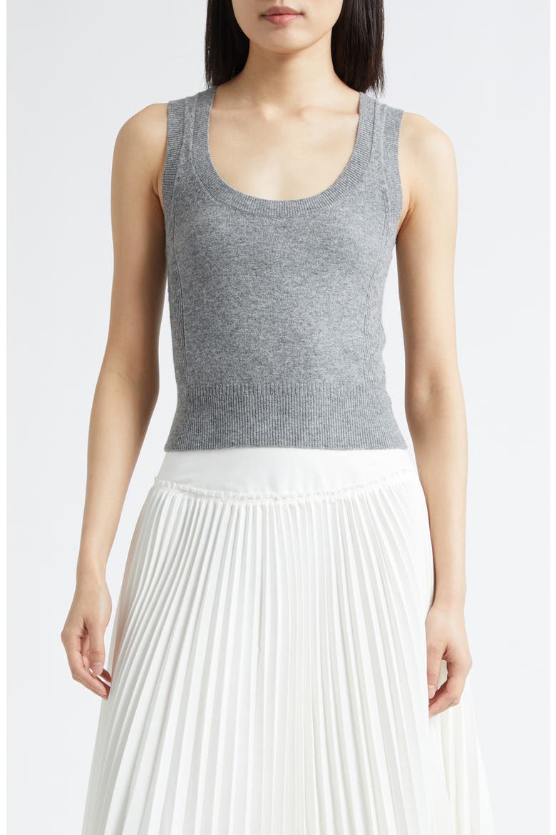 Scoop Neck Sweater Tank, Main, color, CHARCOAL MELANGE
