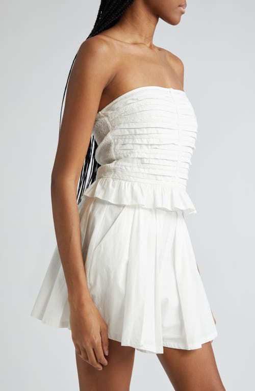Shop James Perse Ramy Brook Annie Strapless Cotton Crop Top In White