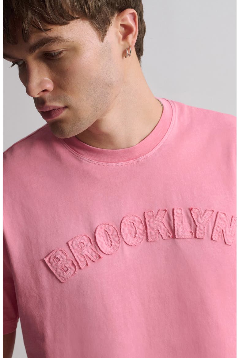Logo Appliqué Cotton T-Shirt, Alternate, color, FLAMINGO PLUME