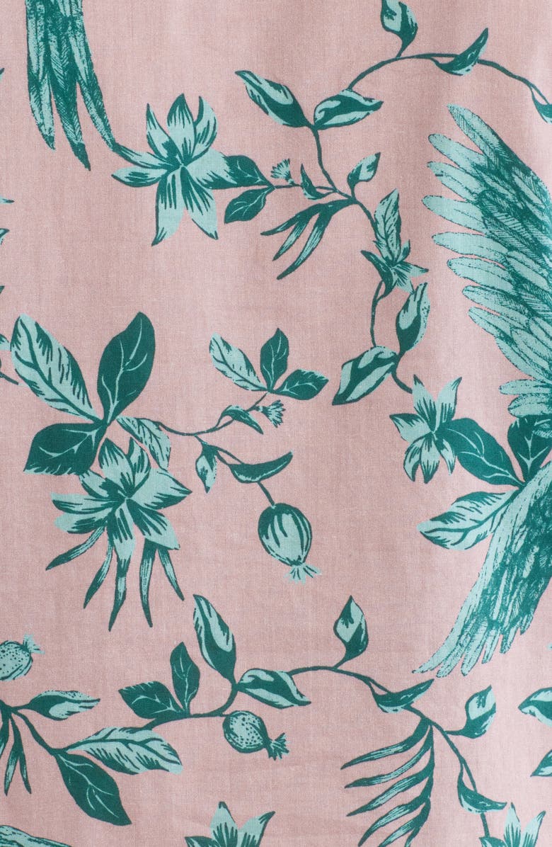 Desmond & Dempsey Print Boxy Wide Leg Cotton Pajamas, Alternate, color, Pink/Green