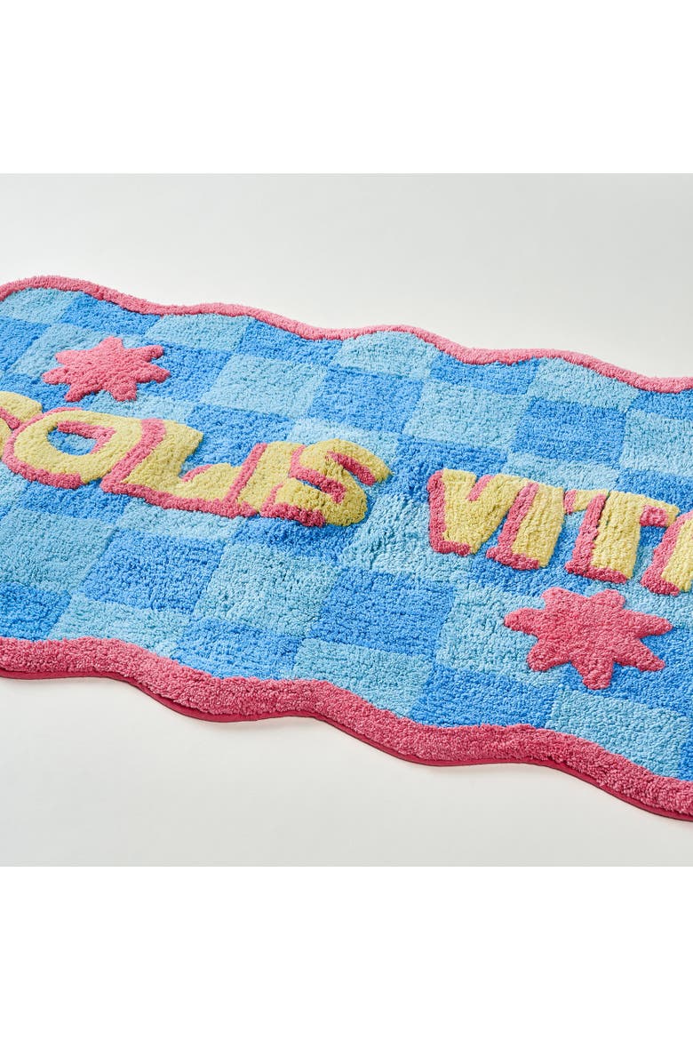 Punjab Vita 100% Cotton Bath Mat 23.5" x Spa-Inspired, Alternate, color, Blue