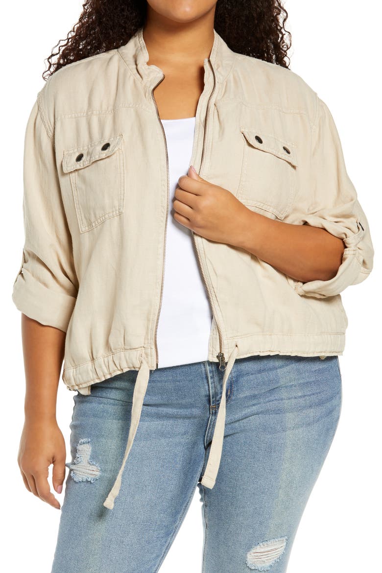 Linen Blend Field Jacket, Main, color, TAN NANTUCKET