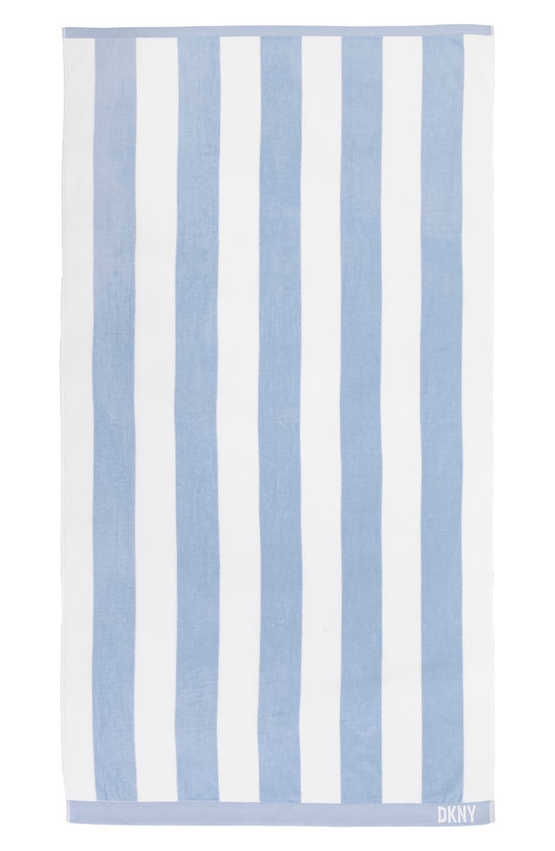 DKNY Cabana Stripe 4-Piece Beach Towel Set, Alternate, color, Celestial Blue