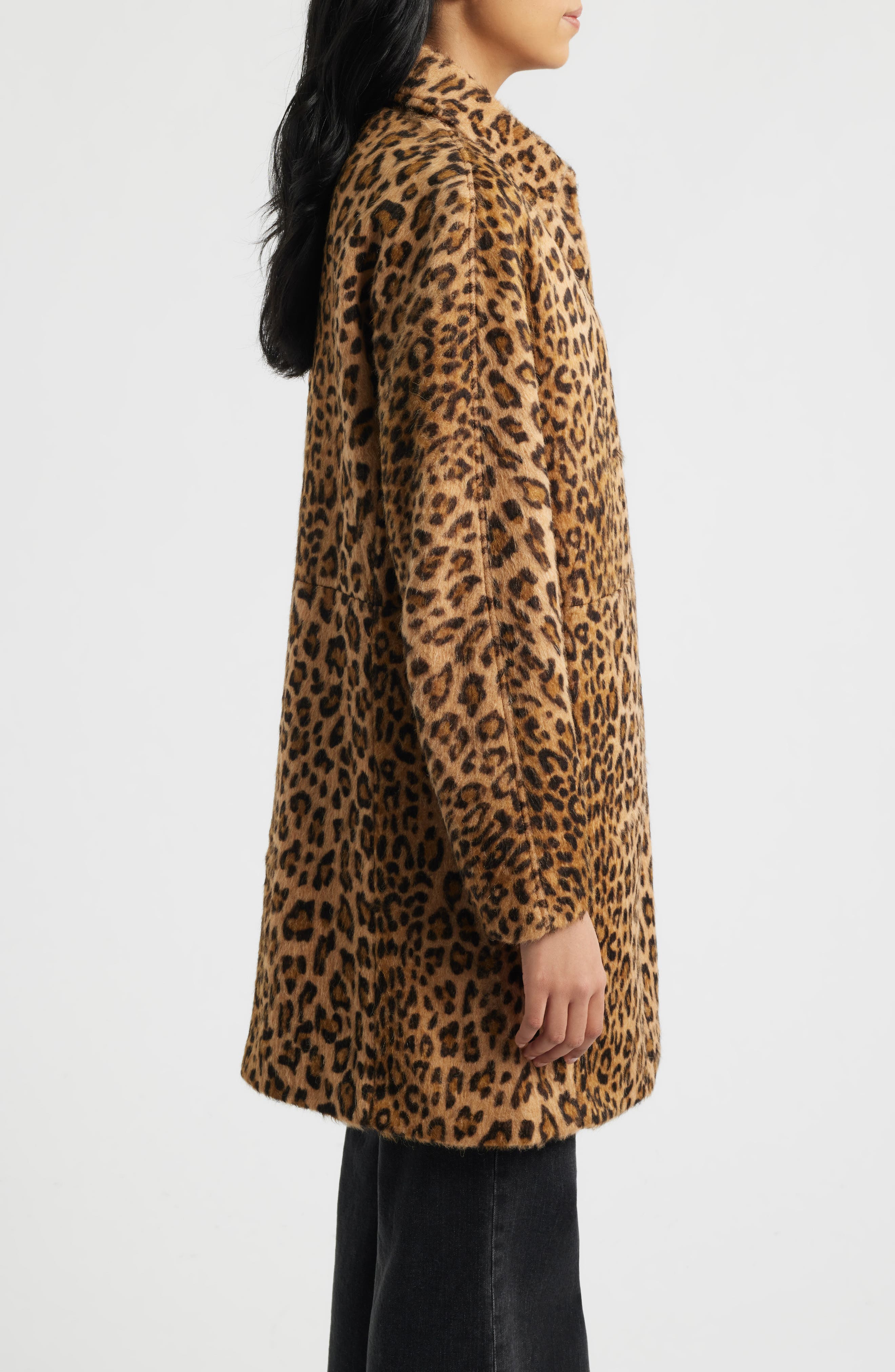 Bernardo Long Leopard Print Coat (Women) | Nordstrom
