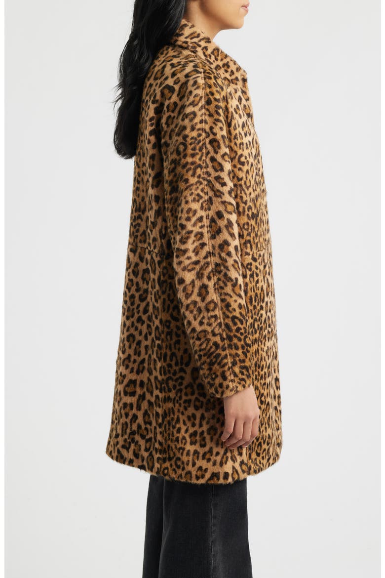 Long Leopard Print Coat, Alternate, color, LEOPARD