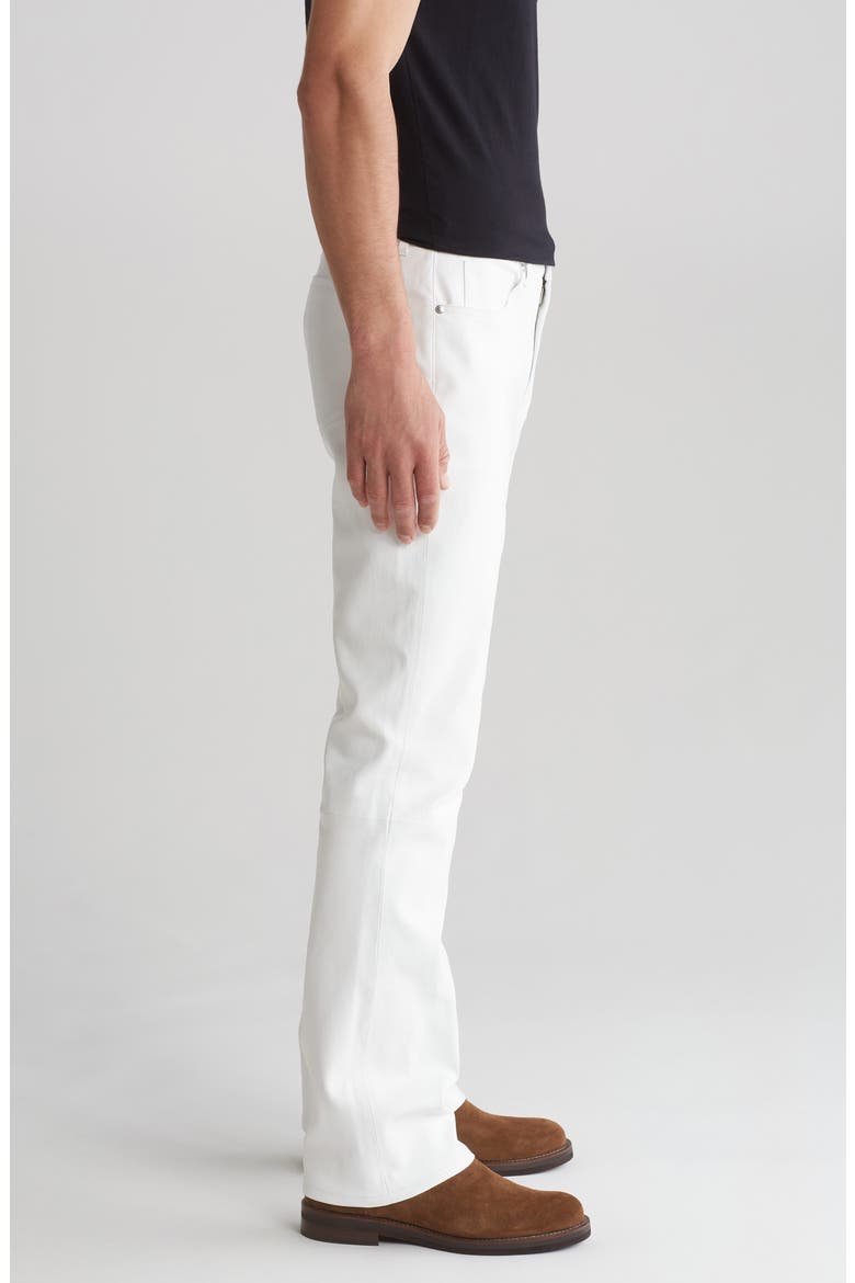 Clint Leather Bootcut Pants, Alternate, color, BLANC LEATHER