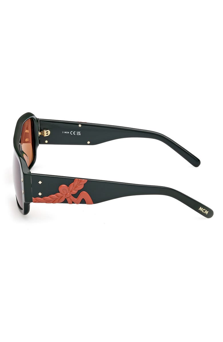 MCM 55mm Navigator Sunglasses, Alternate, color, Shiny Dark Green / Roviex