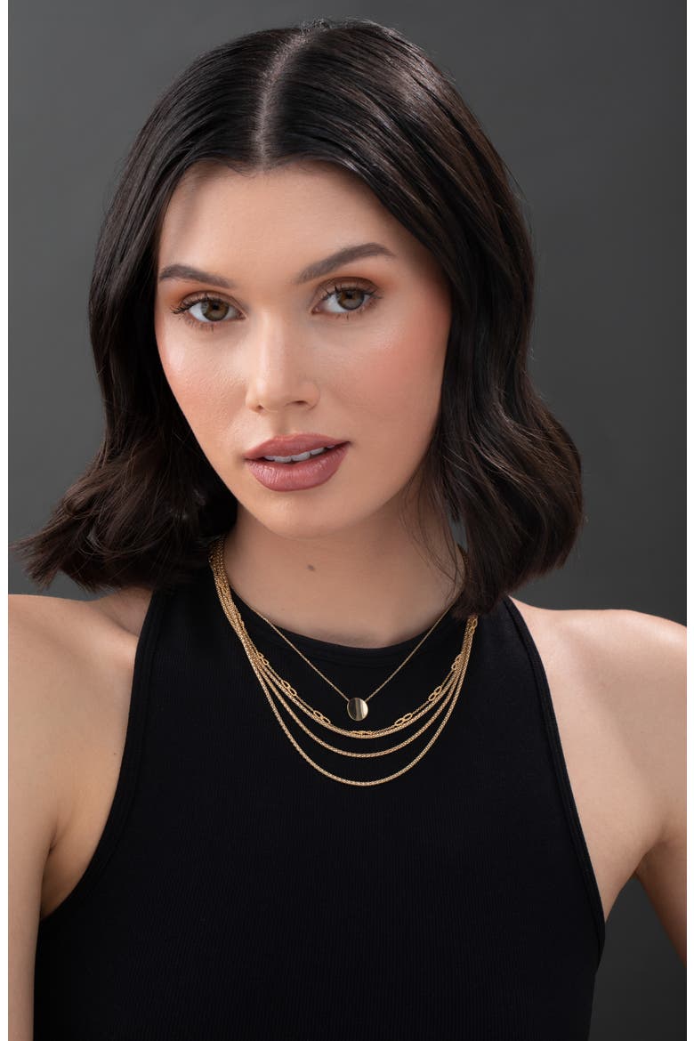 14K Gold Layered Chain Necklace (Nordstrom Exclusive), Alternate, color, 14K YELLOW GOLD
