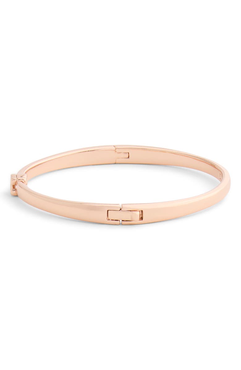 COACH Sculpted C Hinged Bangle, Alternate, color, Rose Gold
