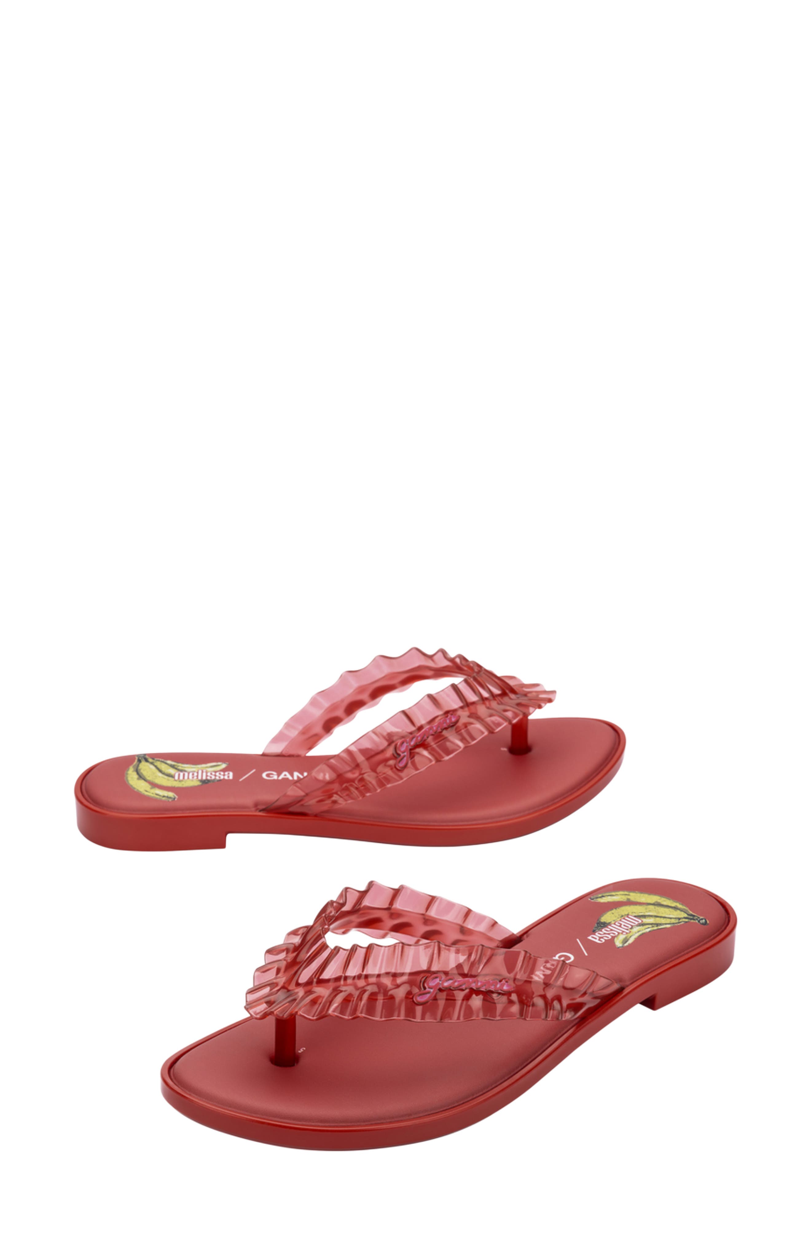 x Ganni Slim Flip Flop, Alternate, color, RED