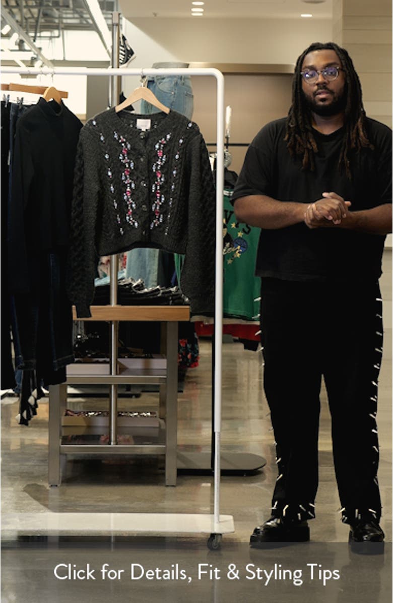 Joelle Embellished Cable Stitch Cardigan, sales video thumbnail