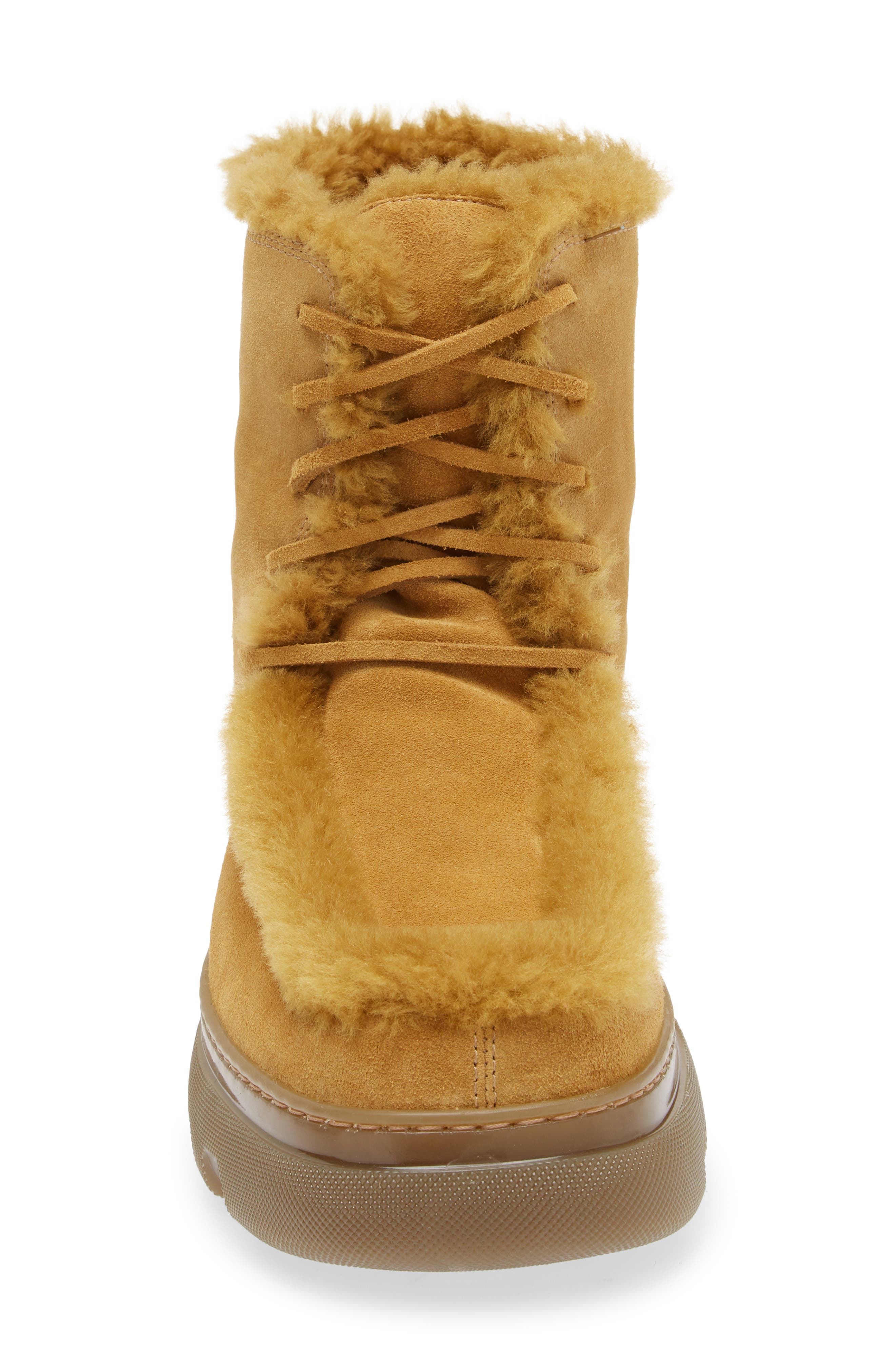 Burberry Genuine Shearling Creeper Boot, Alternate, color, 
