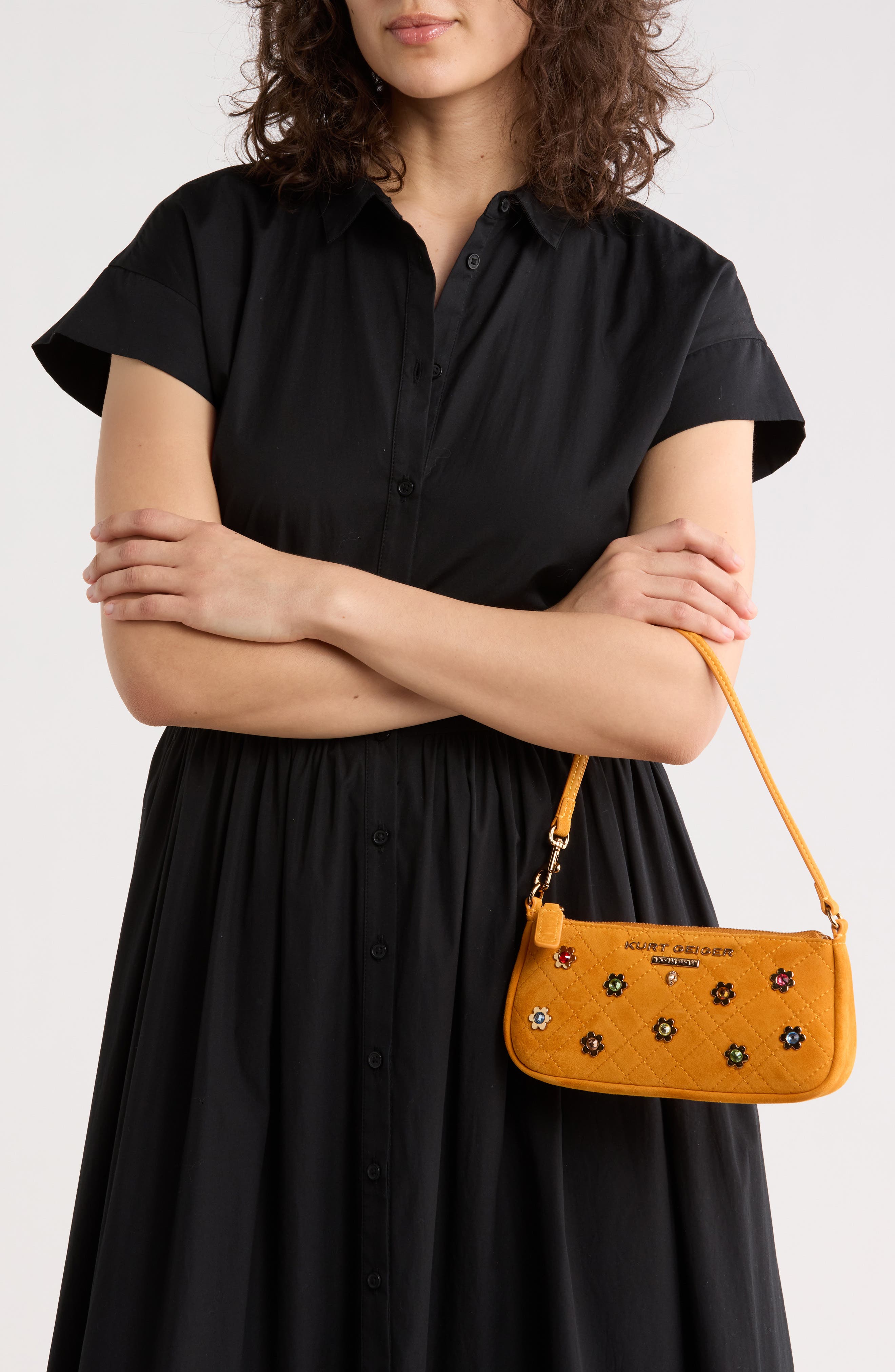 Kurt Geiger London Highgate Small Wristlet Shoulder Bag, Alternate, color, Orange