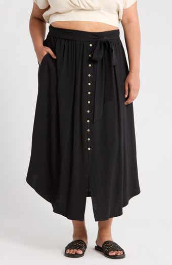 Curved Hem Pull-On Skirt