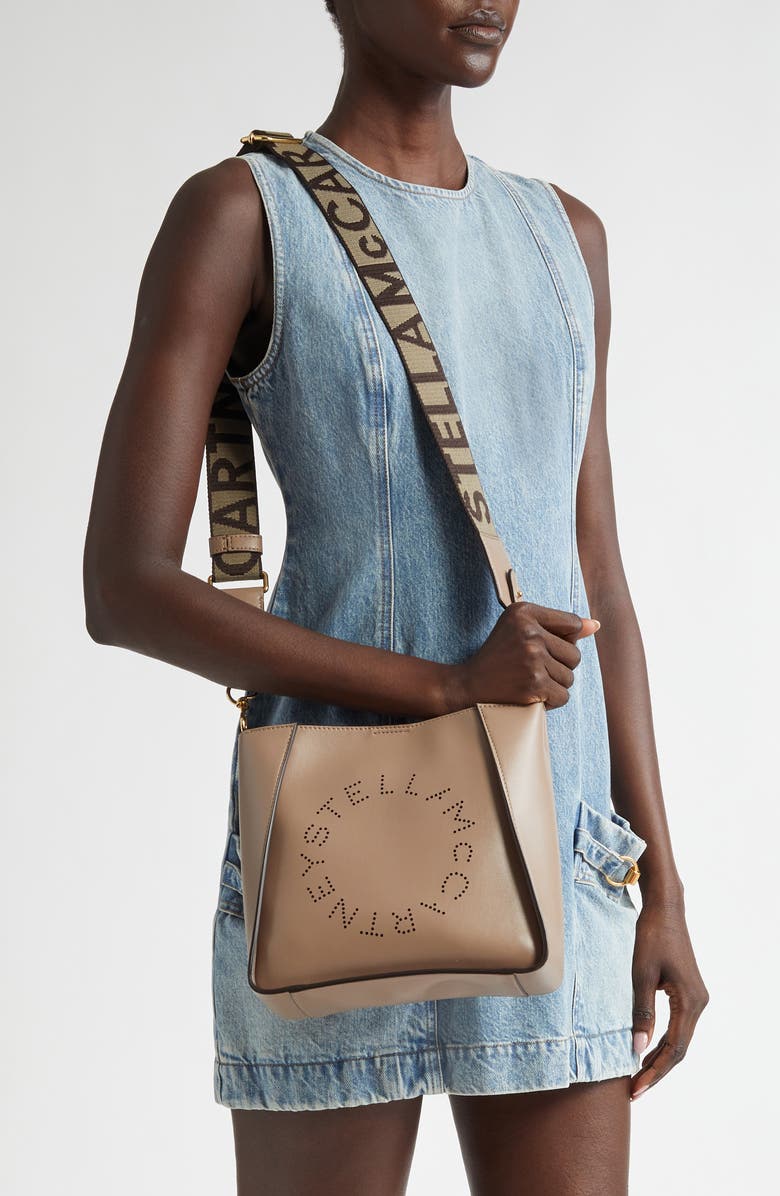 Stella McCartney Mini Faux Leather Crossbody Bag, Alternate, color, Moss