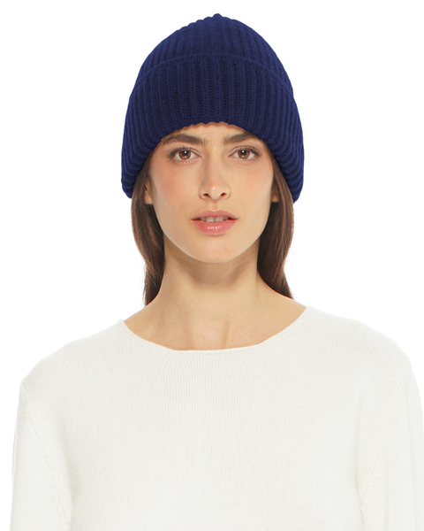 Pure Cashmere Ribbed Hat